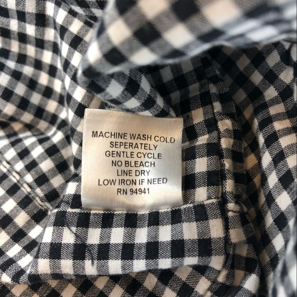 Intermix black and white gingham cotton peplum top medium - Picture 7 of 7